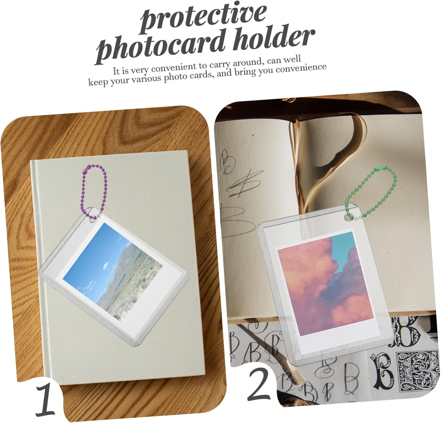 10sets Plastic Photocard Holders Chains Protective Covers for Collectible Cards for Kpop Fans and Card Collectors Random Color