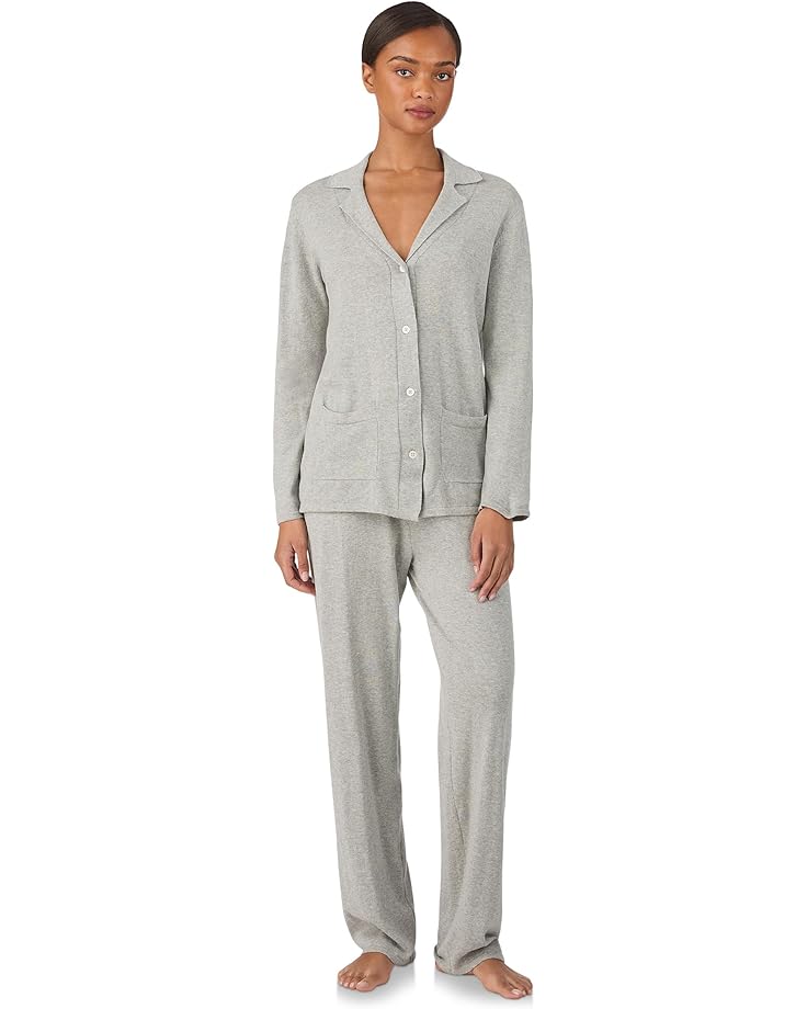 Lauren Ralph Lauren Sweater Knit Long Sleeve Notch Collar Long Pant Pajama Set - Main View