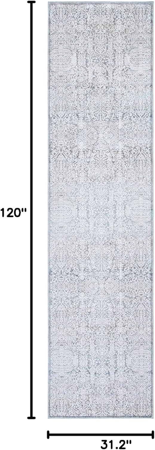 SAFAVIEH Webster Collection Runner Rug - 2'6" x 10', Grey & Beige, Distressed Viscose Design, Ideal for High Traffic Areas in Living Room, Bedroom (WBS316G)