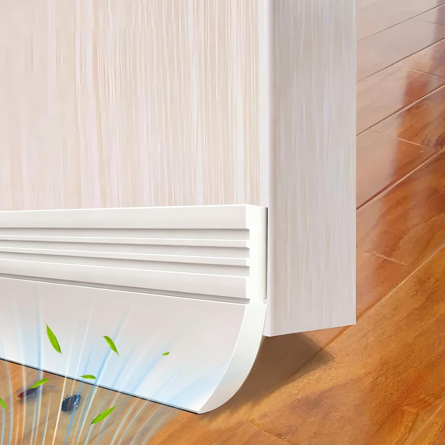 Door Draft Stopper, Bottom Door Sweep Seal, Weather Stripping Gap Blocker, Blocks Draft, Noise & Dust, Easy Install, 39" (Brown)