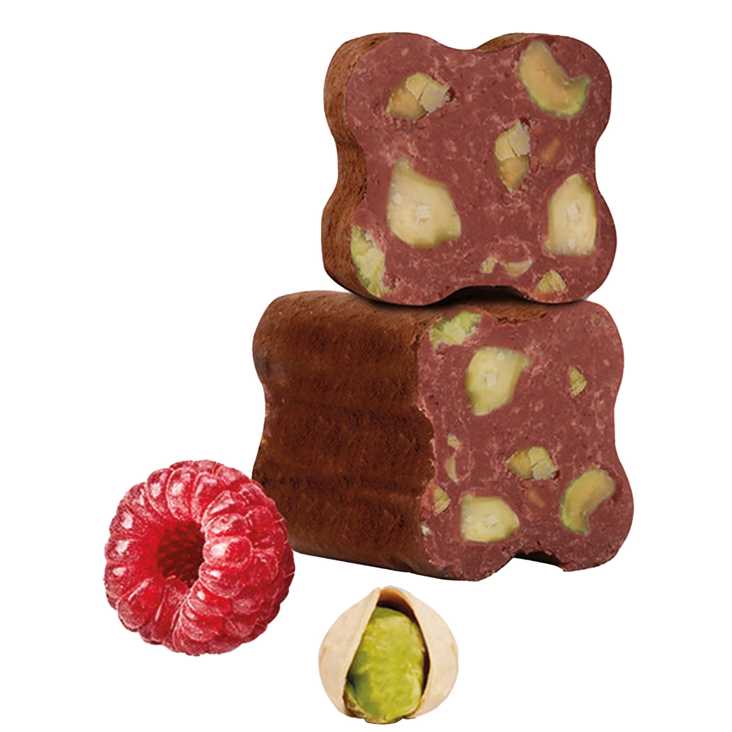 GUSTONE. Tartufi Dolce Lampone e Pistacchio Antica Torroneria 1kg | Schokoladentrüffel, Piemont-Haselnüsse IGP, Trüffel-Pralinen Himbeere Pistazie, ideal für die Kaffeeküche im Büro