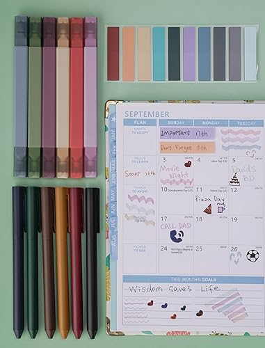 Miniatura 8 de NiArt Kit para tomar notas bíblicas, 6 resaltadores de doble punta, 6 bolígrafos de gel y 200 notas adhesivas, versátil, portátil para estudio