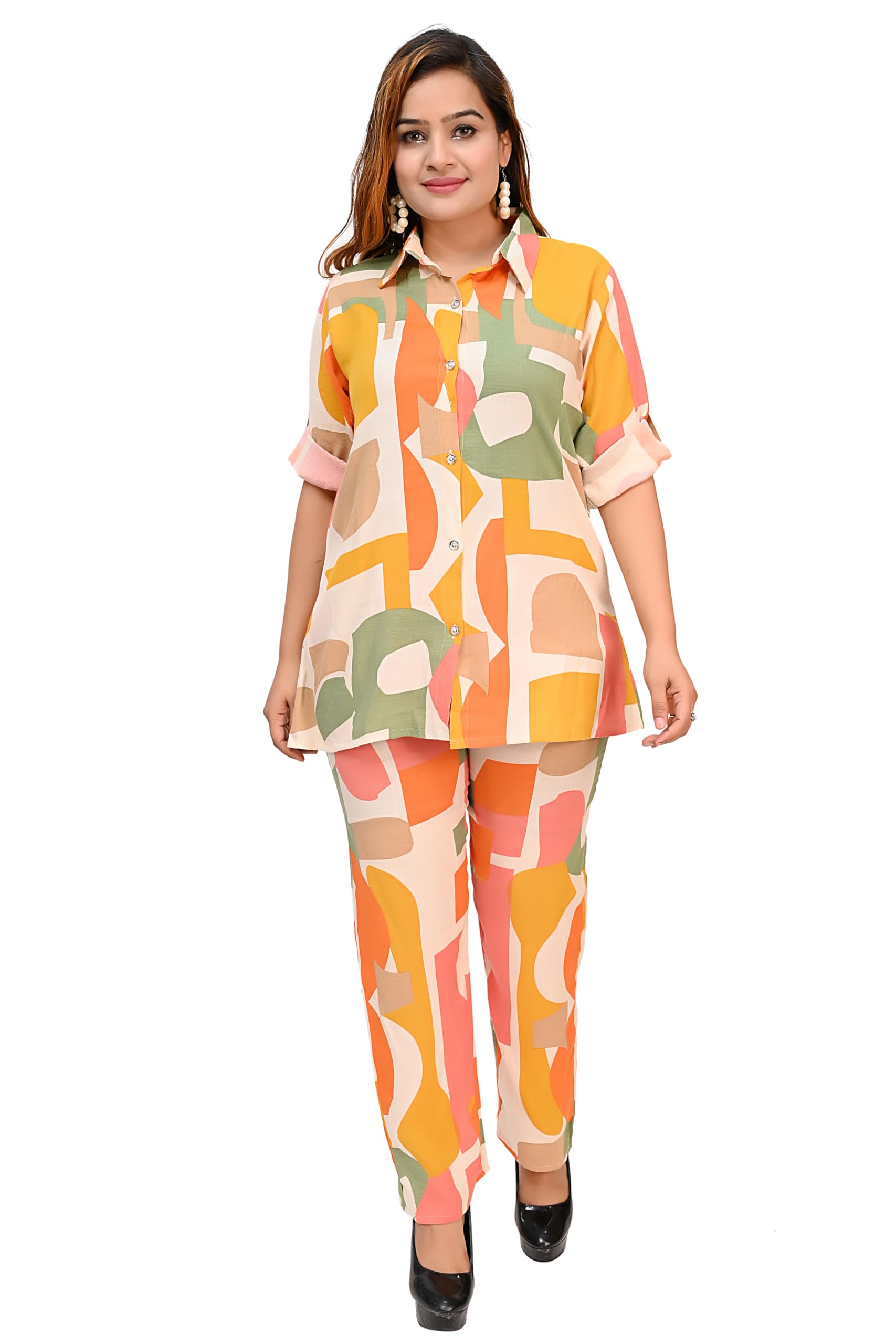 cupidvibe Women's Ethnic Co-ord set For Women|| Long Straight Shirt Kurta With Pant Set For Women|| Shirt set For Women|| Fancy Top & Bottom set For Women-picture-46