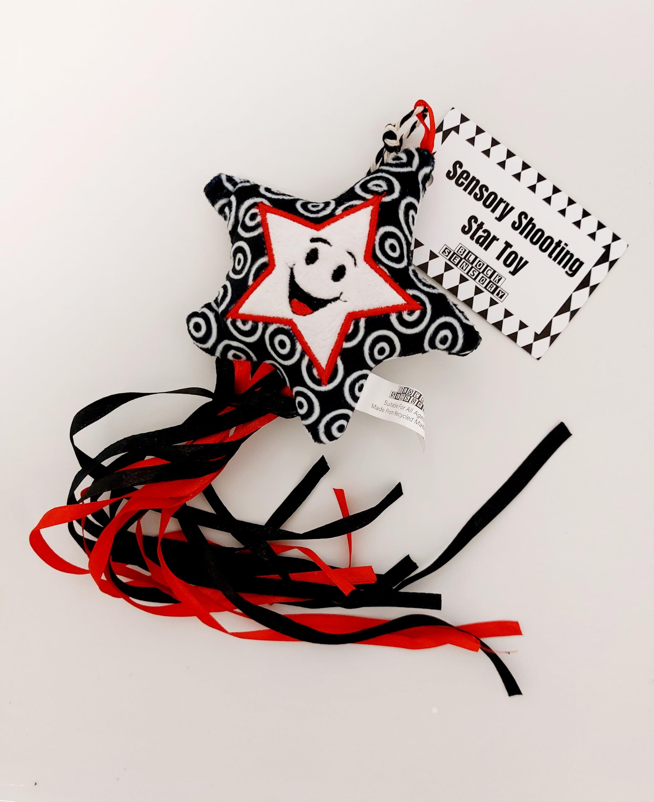 Baby Sensory Star Toy ; Montessori Toys, red, Black and White