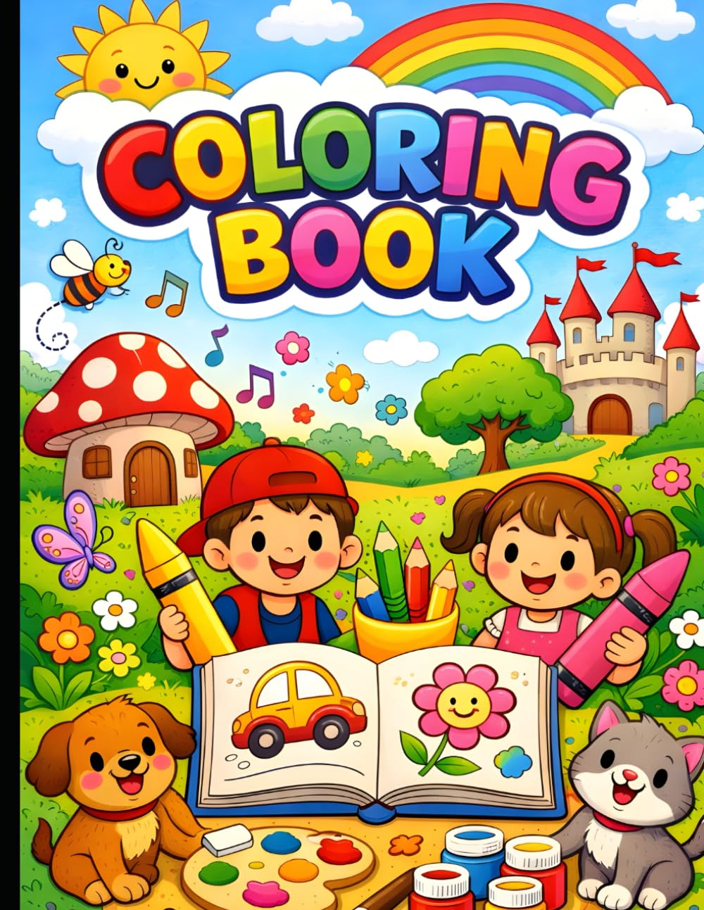 Little Hands Big Colors: Animals Coloring Book for Kids: Cute and Simple Animal Coloring Pages for Toddlers and Preschoolers Ages 3–6
