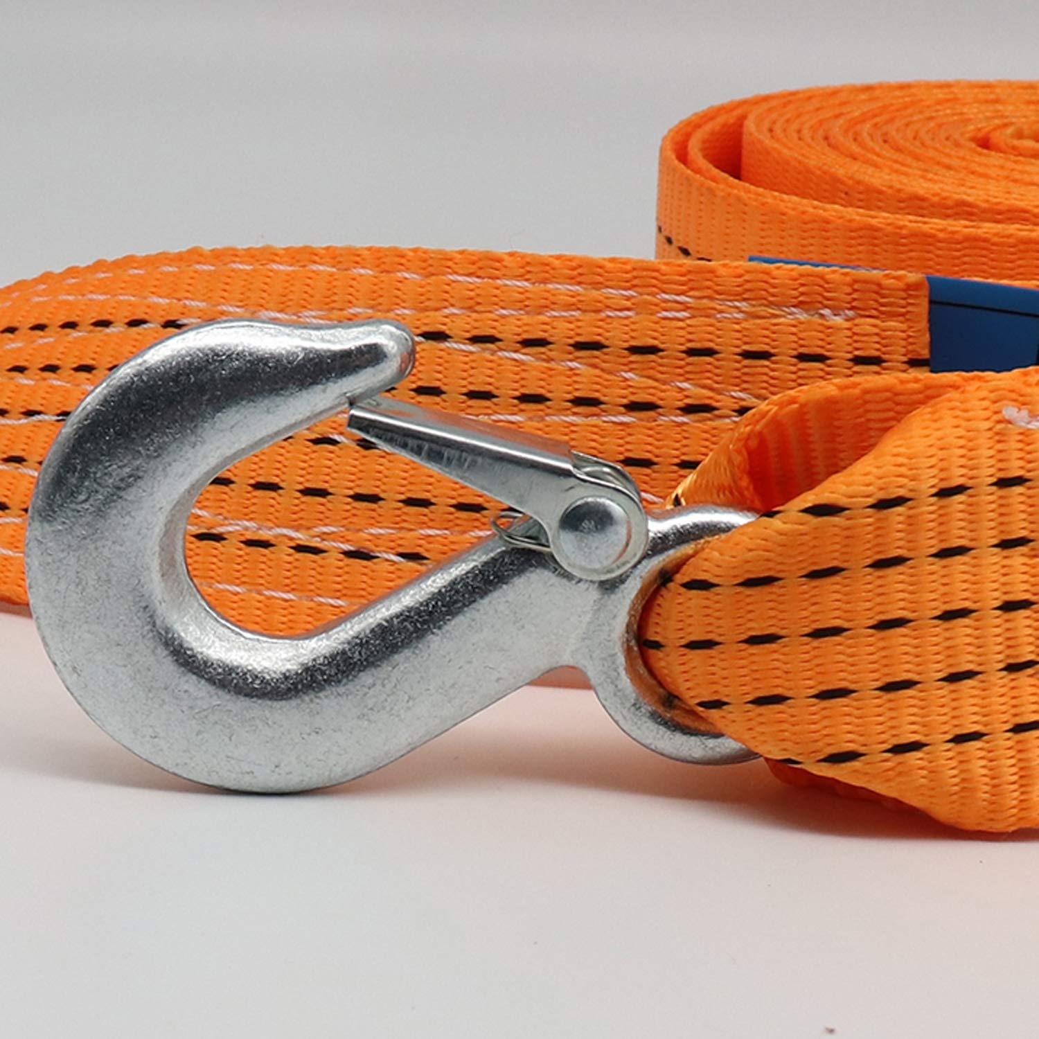 Cuerda de remolque resistente, correa de remolque de nailon con 2 ganchos de seguridad para coche/SUV/vehículo agrícola, correa de cabrestante de cable de remolque de recuperación de carretera
