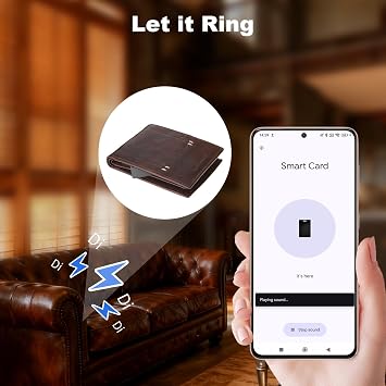 Wallet Tracker Android – 18mm Ultradünne Tracker Karte Android mit kabellosem Laden kompatibel mit Google Find My Device IP68 wasserdicht Geldbeutel Tracker Card für Portemonnaie & Gepäck