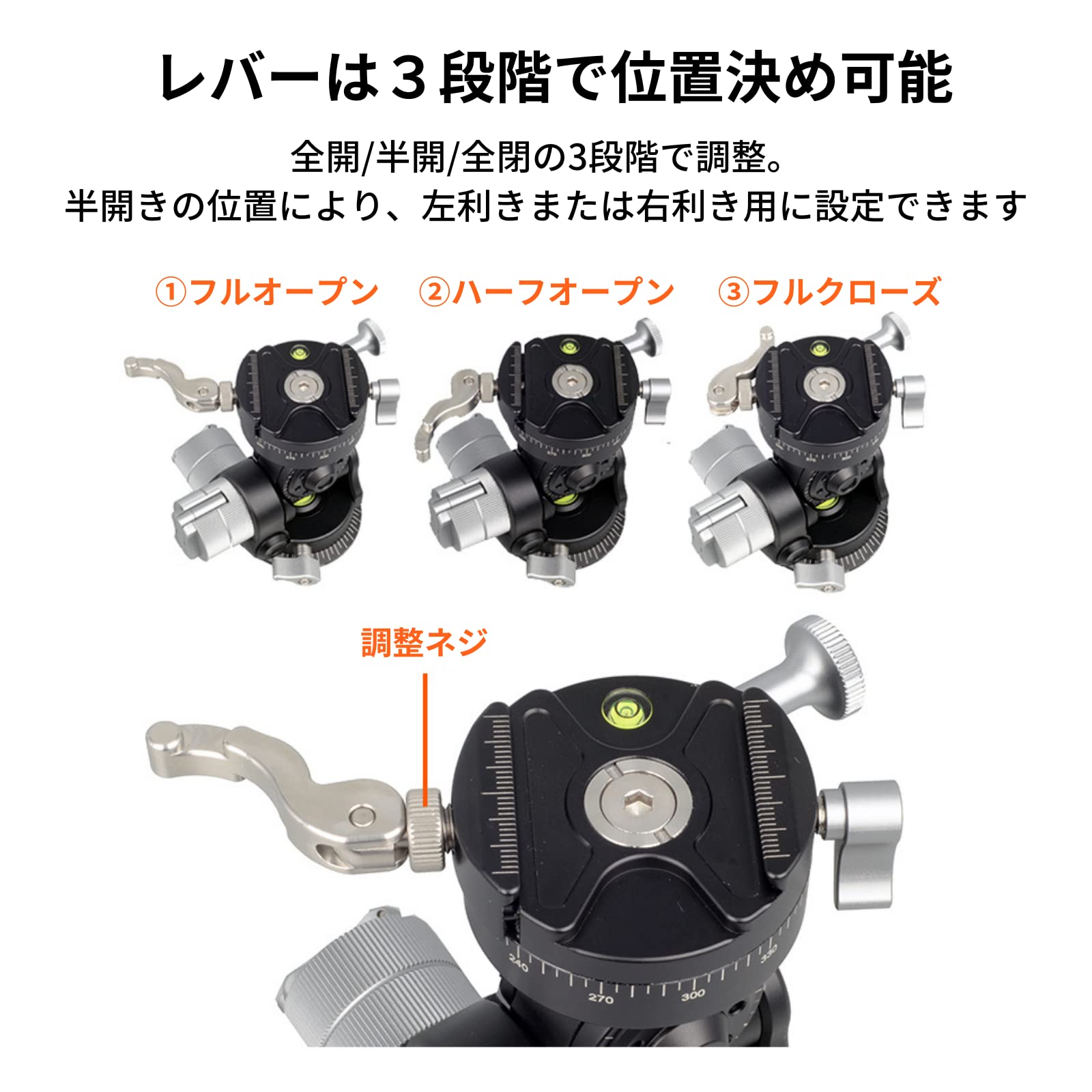 Amazon | FOTOBETTER ギア雲台 4way 三脚 カメラ アルカスイス互換 GH4 