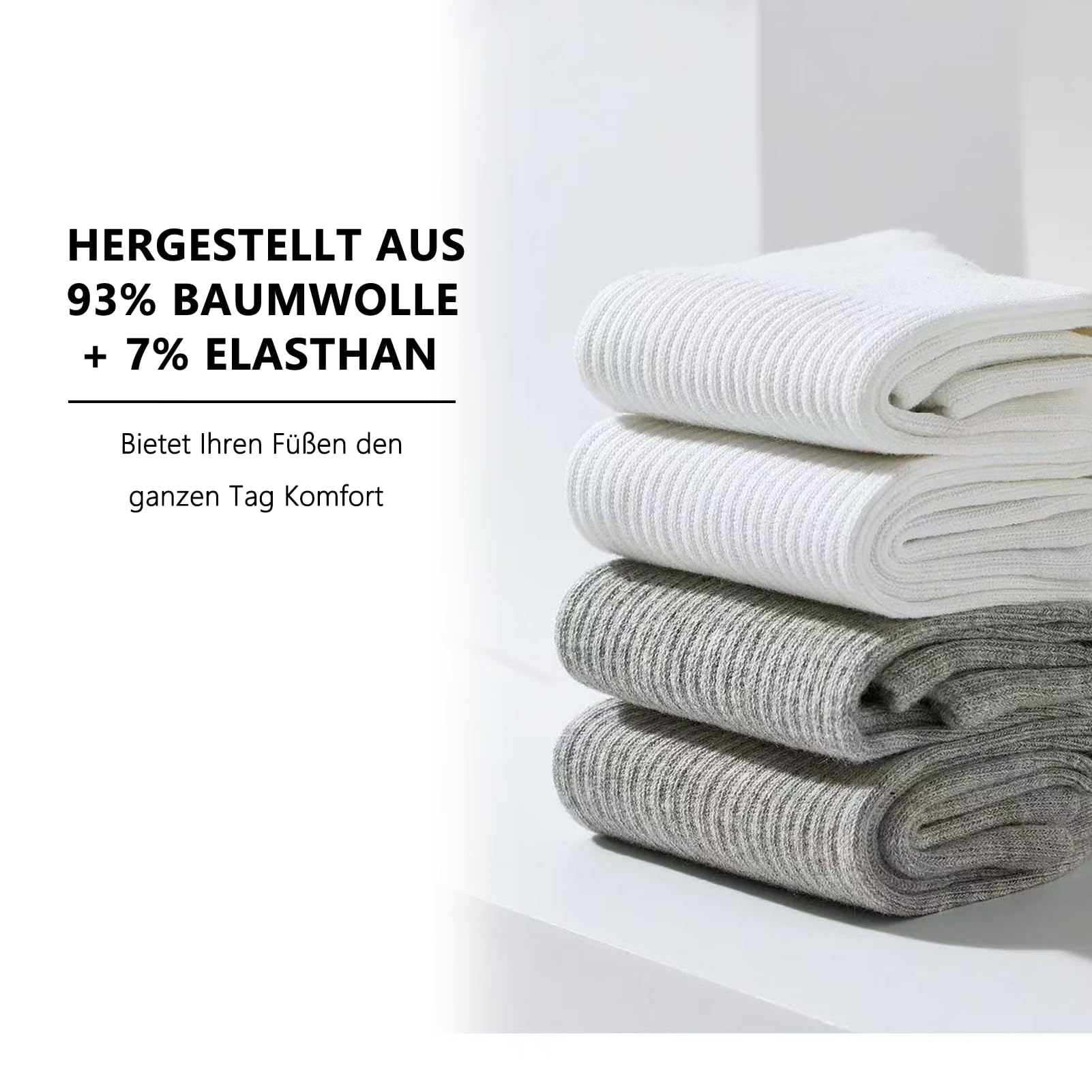 Image secondaire de Pack de 6 Chaussettes Basses Unisexes Légères et Respirantes - Noir, Blanc, Gris