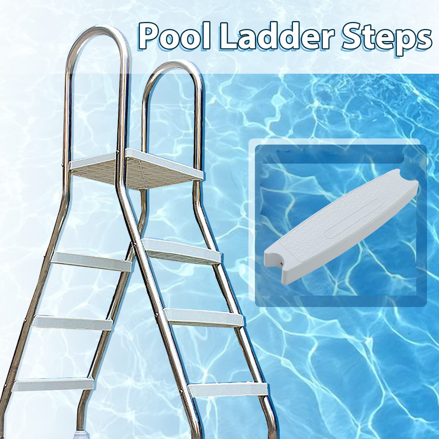 HECASA Escalera universal de repuesto para alberca de 45,7 cm, resistente (1 unidad)