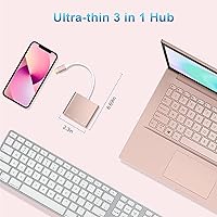 Vista 5 de Battony Adaptador USB C a HDTV, convertidor AV multipuerto tipo C con salida HDTV 4K, USD 3.0 y carga rápida USB-C de 100 W, compatible