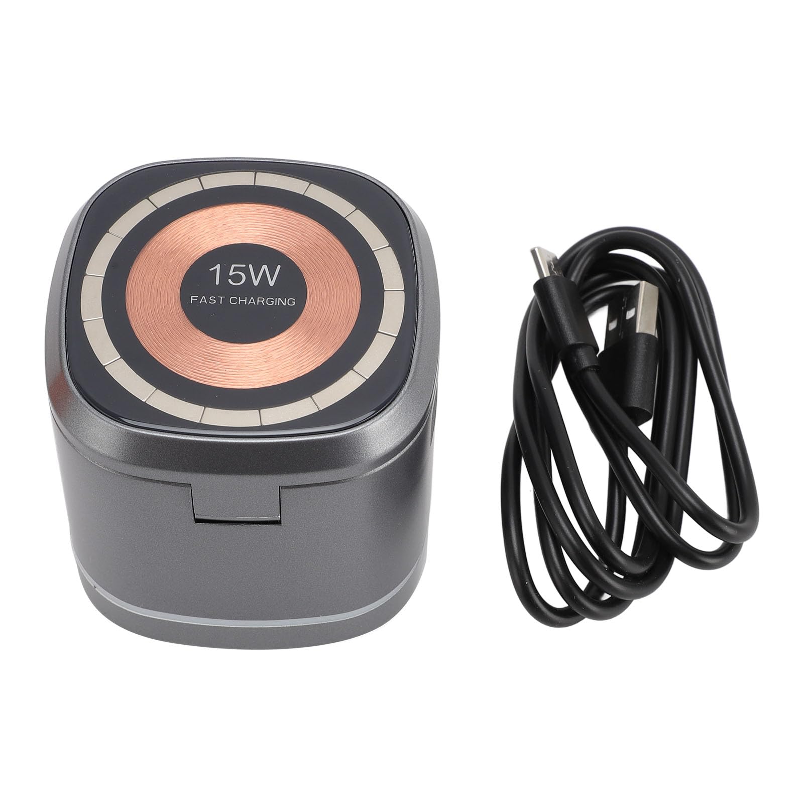 Syrisora Chargeur sans Fil Magnétique 15W, Station de Charge 3 en 1 pour Téléphone, Montre, écouteurs