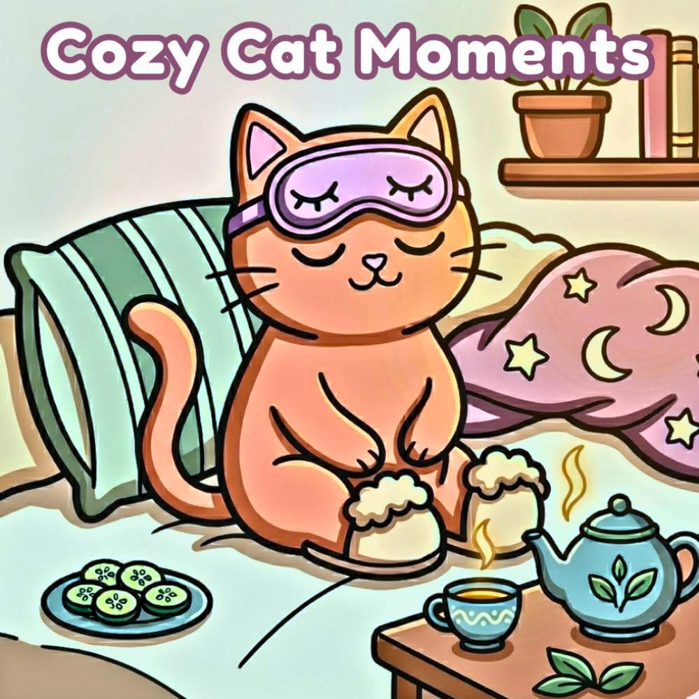 Cozy Cat Moments: 50 Relaxing Cozy Designs for Stress Relief