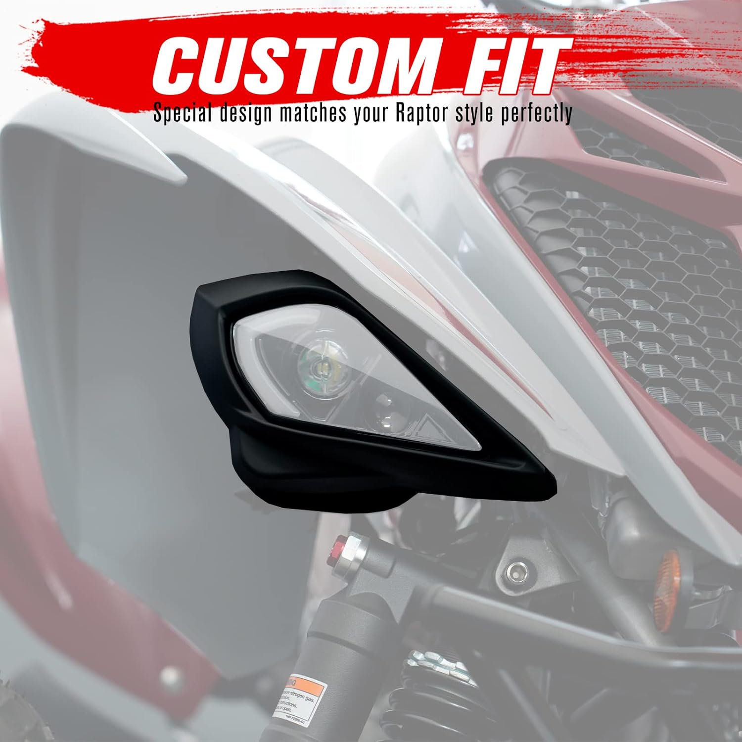 A & UTV PRO Headlight Covers for Yamaha Raptor 250 350 700 YFZ 450 YFZ450R Wolverine 450 350, Front Head Lamps Head Light Cover Trim Bezel Accessories, Replace OEM # 5TG-84166-01-00, 2PCS