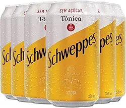 Água Tônica SCHWEPPES Sem Açúcar 350ml (6 Latas)