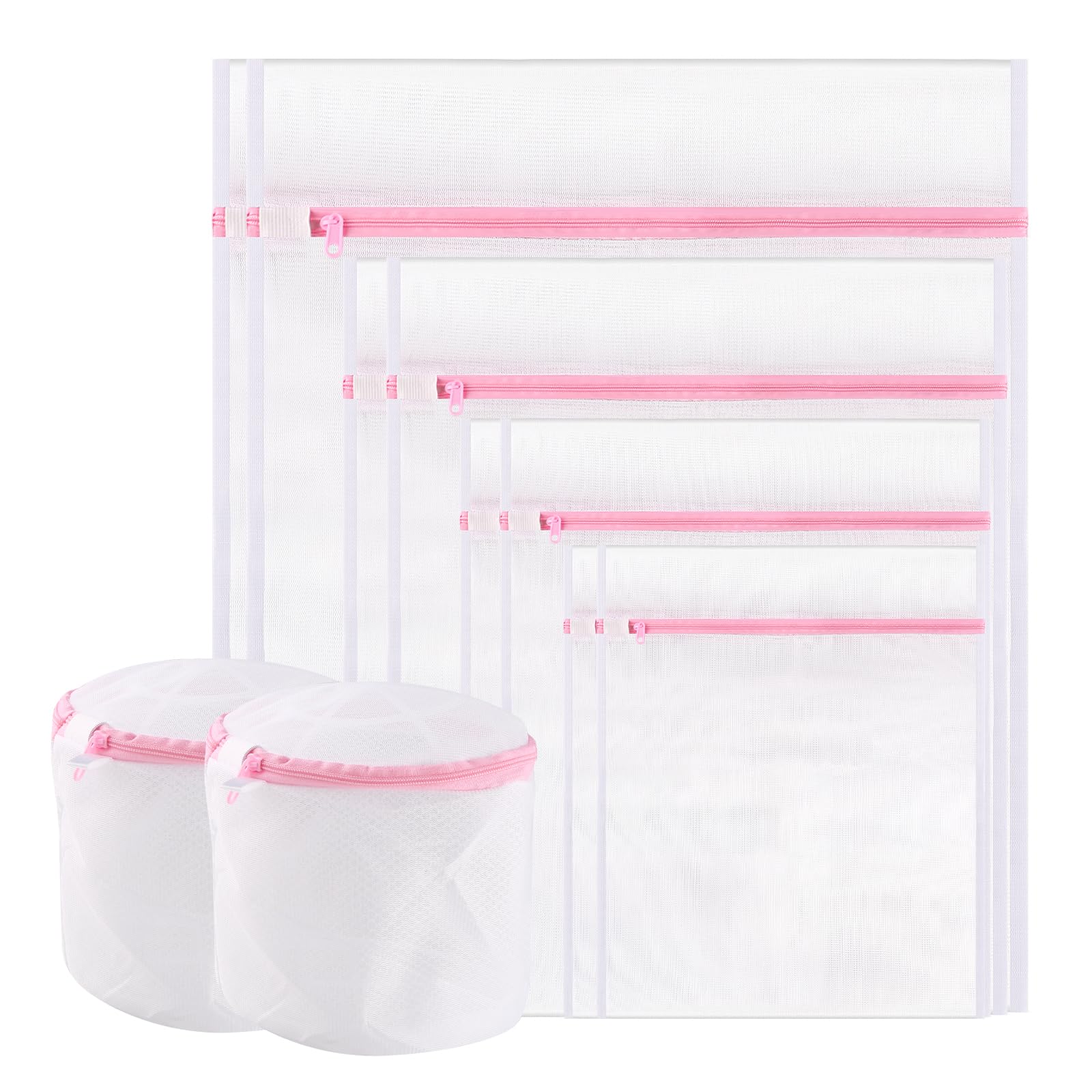 10 PCS Mesh Laundry Wash Bags, Mesh Laundry Bag For Delicates With Zipper, Washing Bag For Socks, Laundry Bag For Underwear, Tshirts, Swimsuit, Baby Clothes, Socks, Bra (60x50/50x40/40x30/23x30)