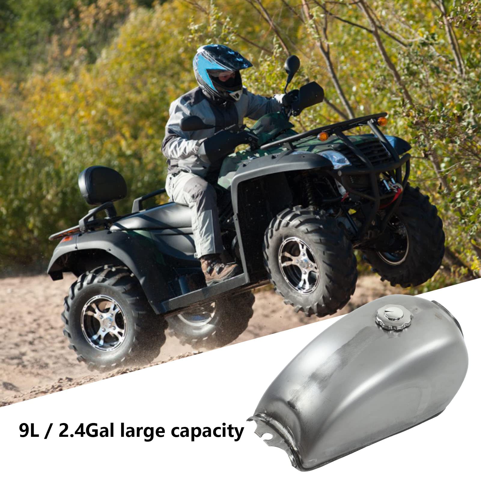 Réservoir D'essence De Moto Avec Kit De Bouchon 9L/2,4 Gal Réservoir De Carburant De Moto Vintage Accessoires De Moto Remplacement Pour CFmoto 2013‑2018