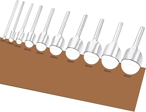 Miniatura 5 de uxcell Cortador de cuero con forma media redonda de 0.591in, herramienta perforadora para manualidades, correa, cinturón, cartera y bolsa, 2 unidades