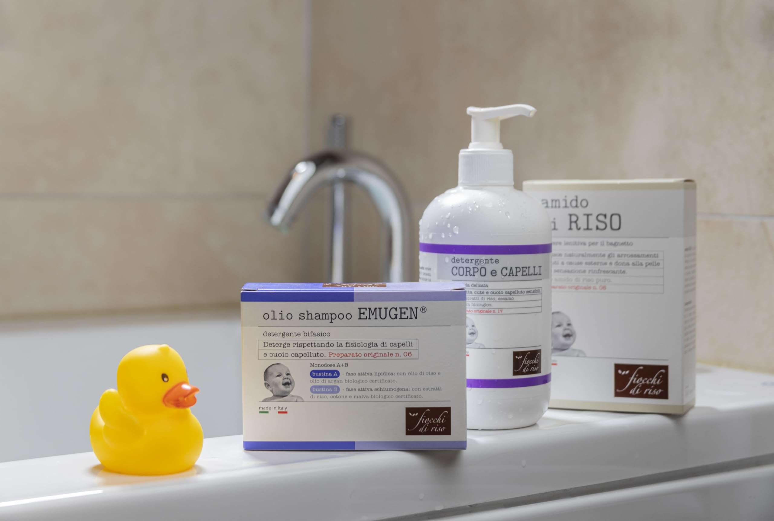 Fiocchi di Riso - Detergente CORPO e CAPELLI - 400ml - DETERGENZA NEONATI - Ideale fino dalla nascita per rispettare cute e cuoio capelluto sensibili. Pack riciclato