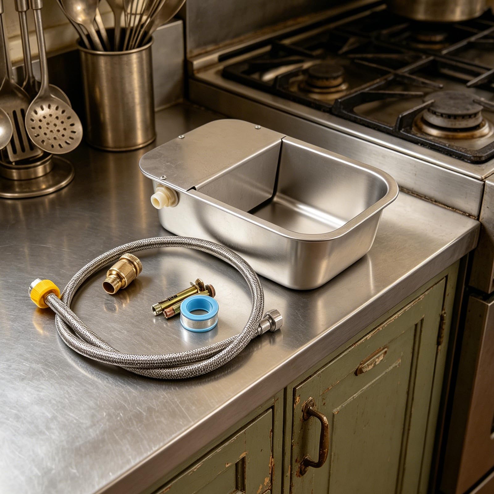 1set Ciotola Automatica in Acciaio Inox per Animali Domestici Esterno Distributore d Acqua Autonomo per Cani Gatti Pollame e Bestiame Grande Capacità e Pulizia Facile