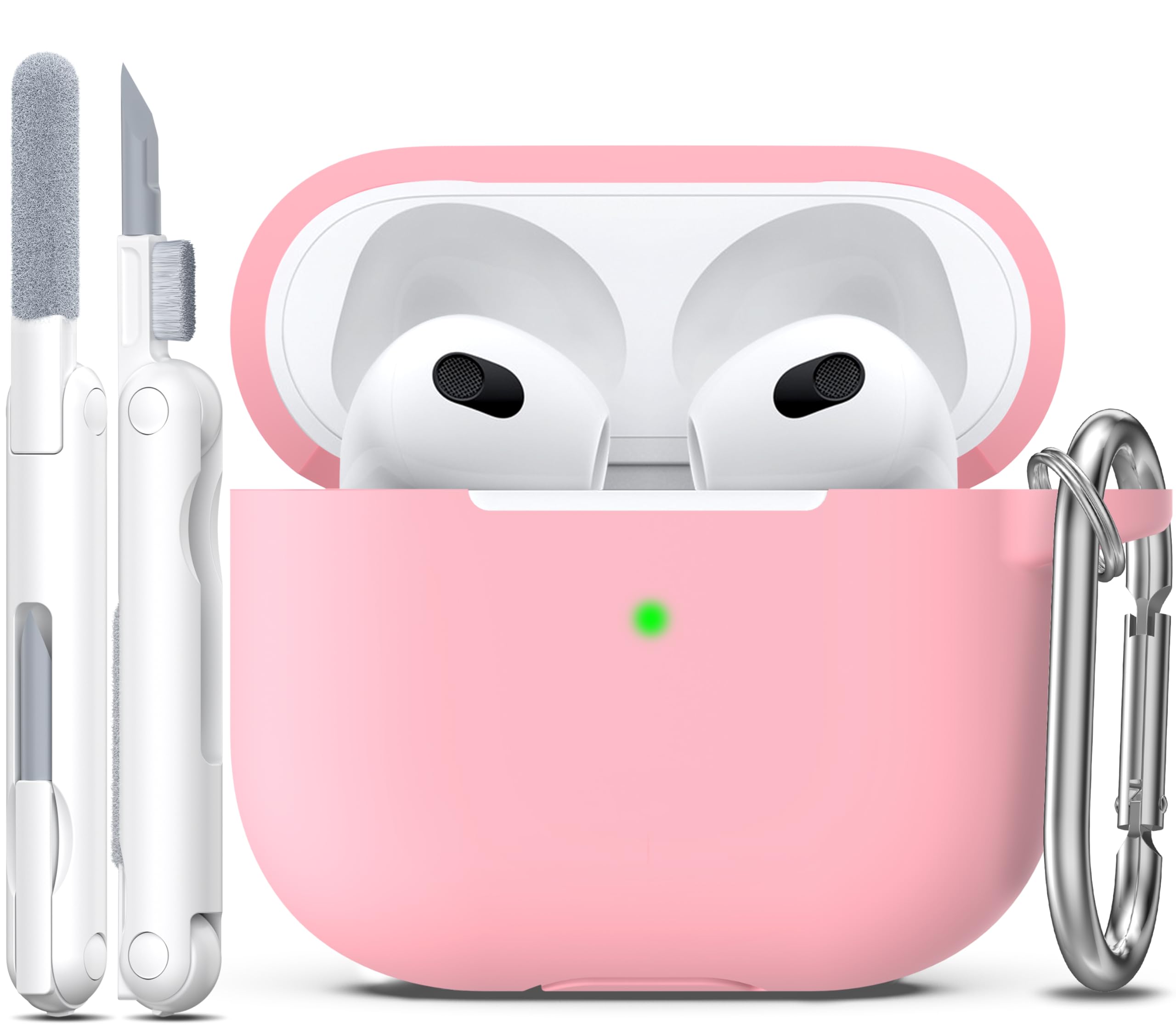 R-fun Funda para AirPods 4 con Kit de Limpieza, Case de Silicona Suave con Llavero, Funda Protectora Completa para Hombres y Mujeres, Compatible con Apple Latest Airpods 4th, Rojo — view 76
