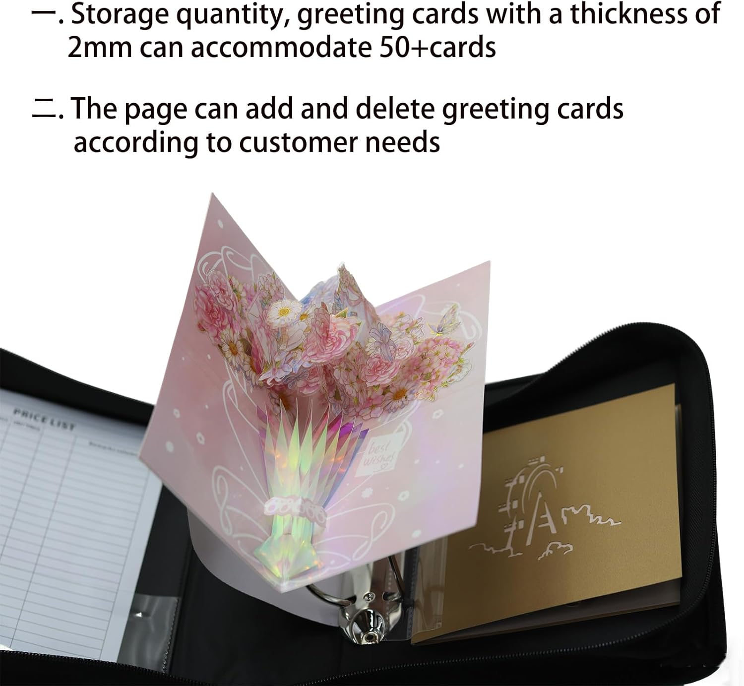 greeting card organizer Display Album , for 6x9 inchespop up Greeting Card storage Organizer Book for Retail, Store Events