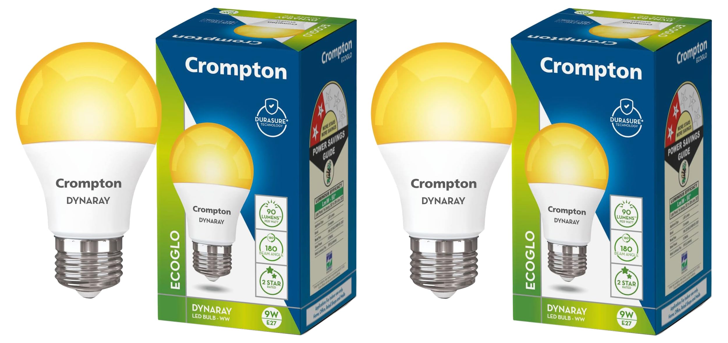 Crompton Dyna Ray 9W Round E27 LED Warm White Pack of 2 (B0CVQJ3C8W) Amazon Price History, Amazon Price Tracker