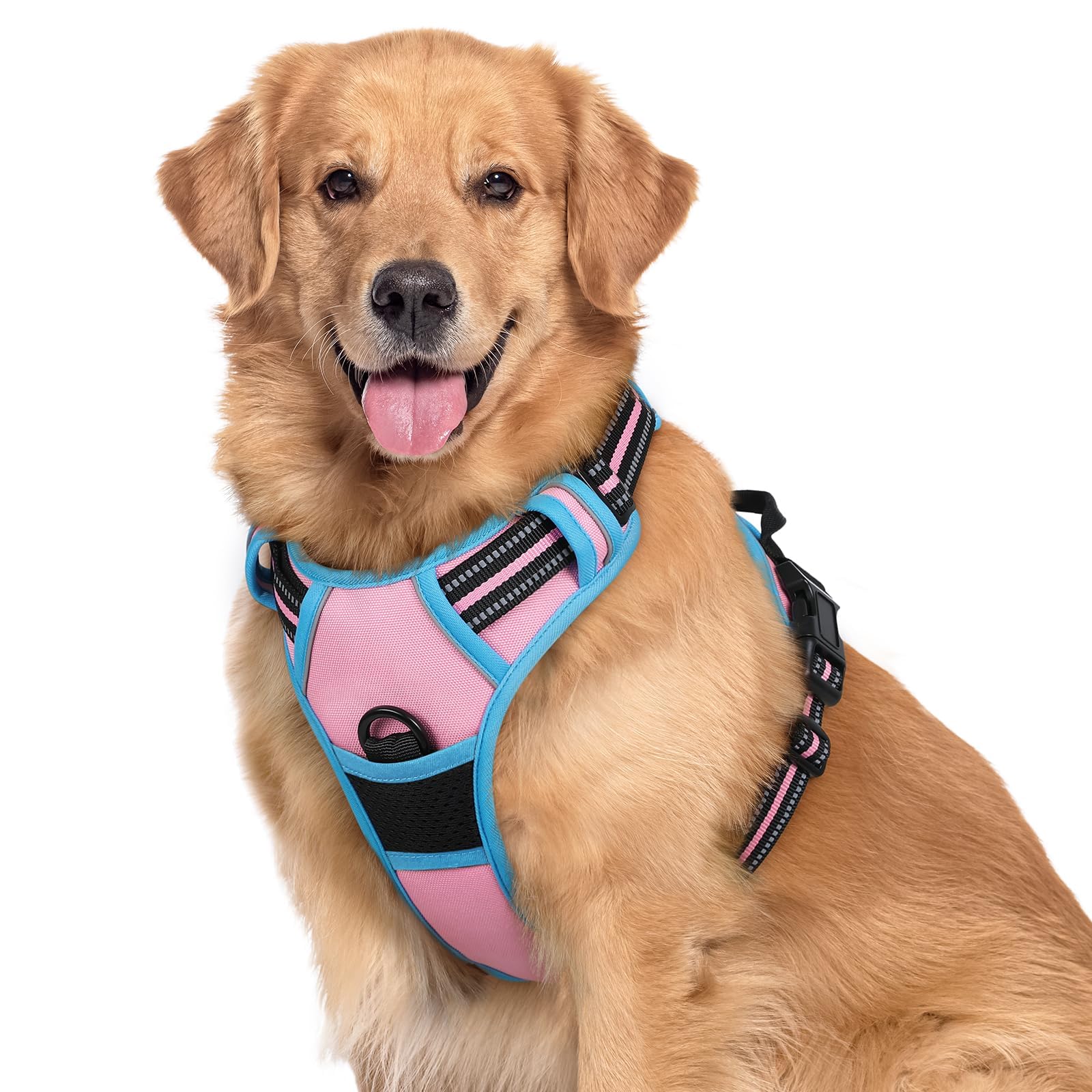 rabbitgoo Dog Harness No Pull with 2 Leash Clips, Adjustable Soft Padded, Reflective Oxford No Choke Pet Vest with Easy Control Handle for Large Dogs,