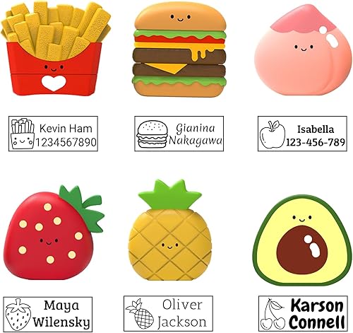 Miniatura 4 de Sello de nombre, sello de ropa impermeable con nombre personalizado, sello tridimensional 3D, 25 patrones de dibujos animados en 12 estilos