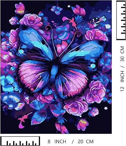 Miniatura 21 de Baisite 1112 Pintura por números, para adulto, principiante, niño, 12 pulgadas de ancho x 16 pulgadas de largo, 2 lienzos, 8 pinceles de madera