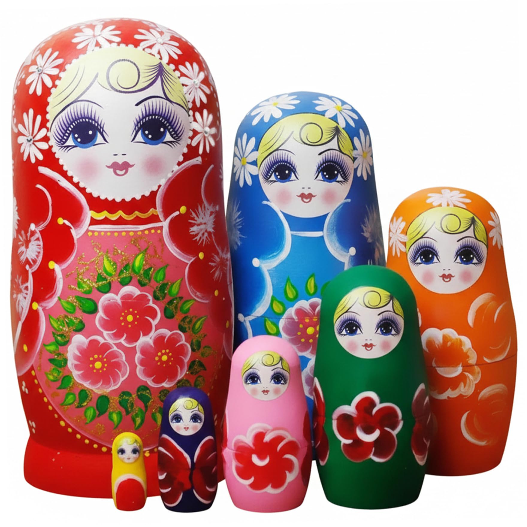 1 Ensemble de poupées gigognes Russes Ensemble de 7 poupées Matryoshka en Bois imprimé Tournesol pour Enfants Adultes Russes