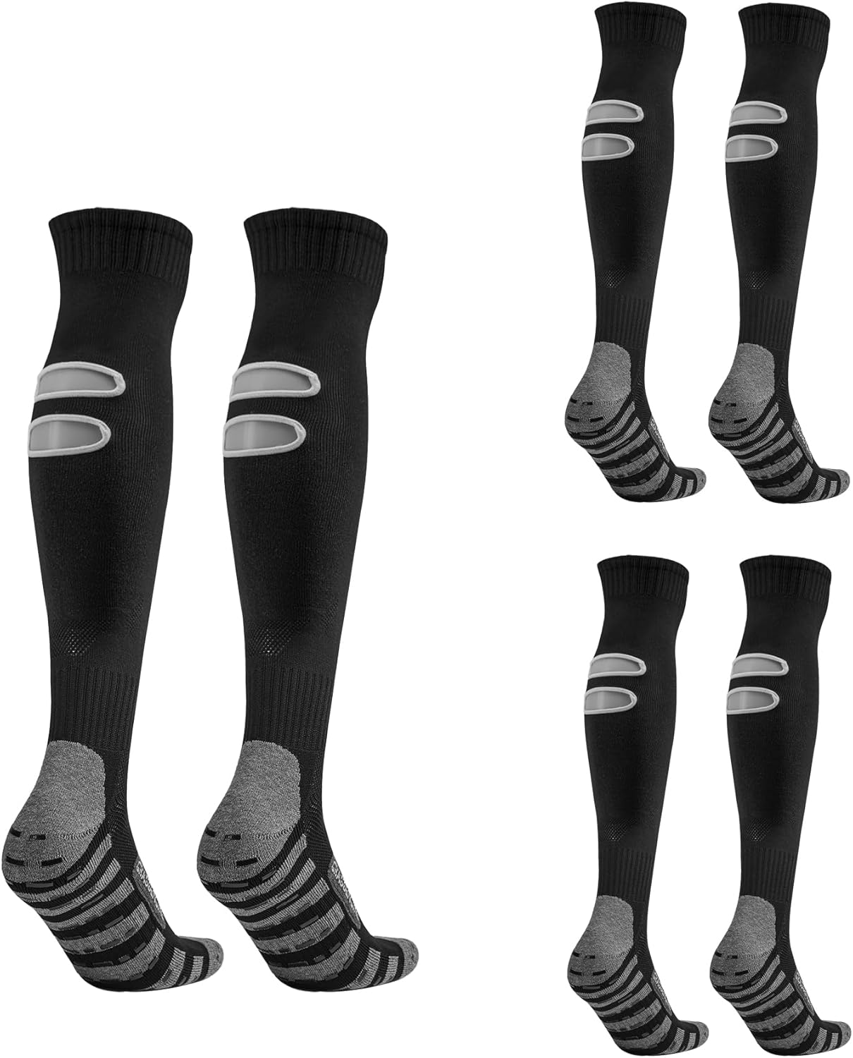 Pre-Cut Soccer Socks for Men Women, Knee High Grip Socks for Football Training - Non Slip & Calf Pressure Relief