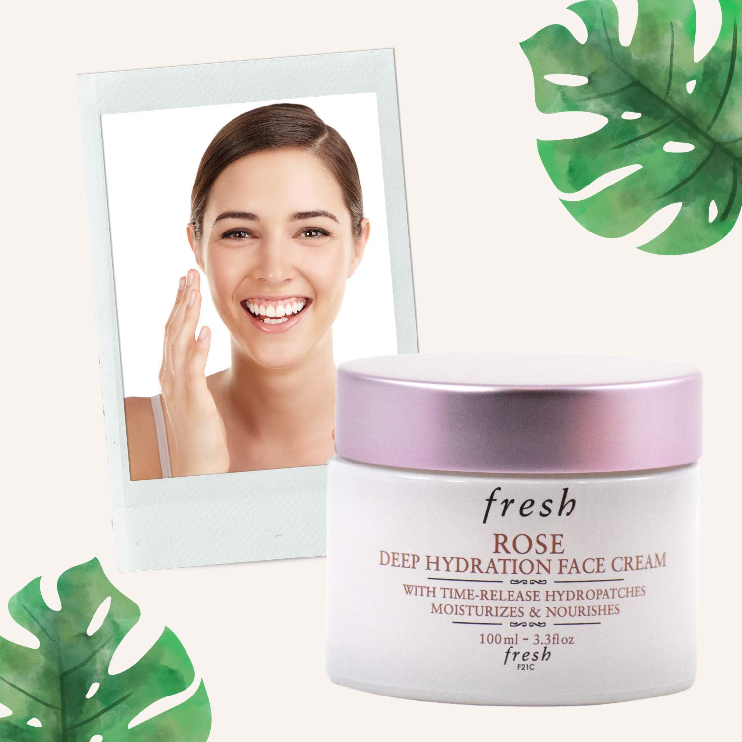 Fresh Rose Deep Hydration Face Cream Moisturizer 3.3 oz Jumbo Size
