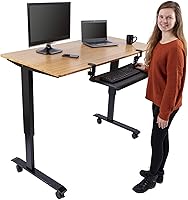 Vista 2 de Stand Up Desk Store - Bandeja ajustable y retráctil para teclado, con abrazadera compacta, debajo del escritorio, optimización de espacio, 25 x 11.5
