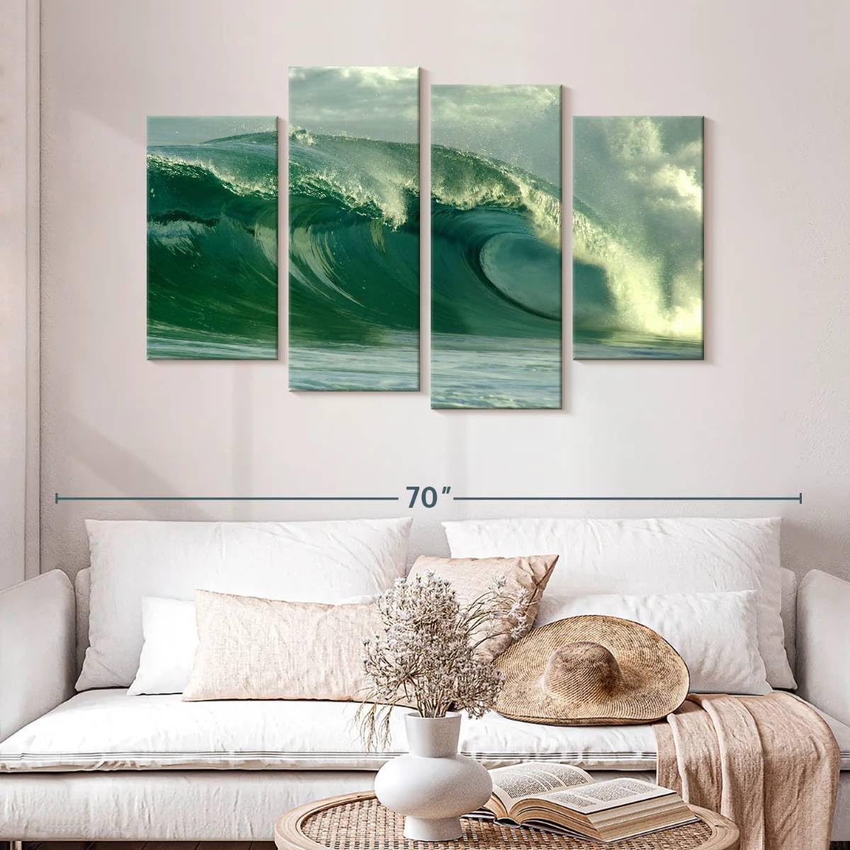 Amazon.com: ElephantStock Blue Green Ocean Wave Wall Art