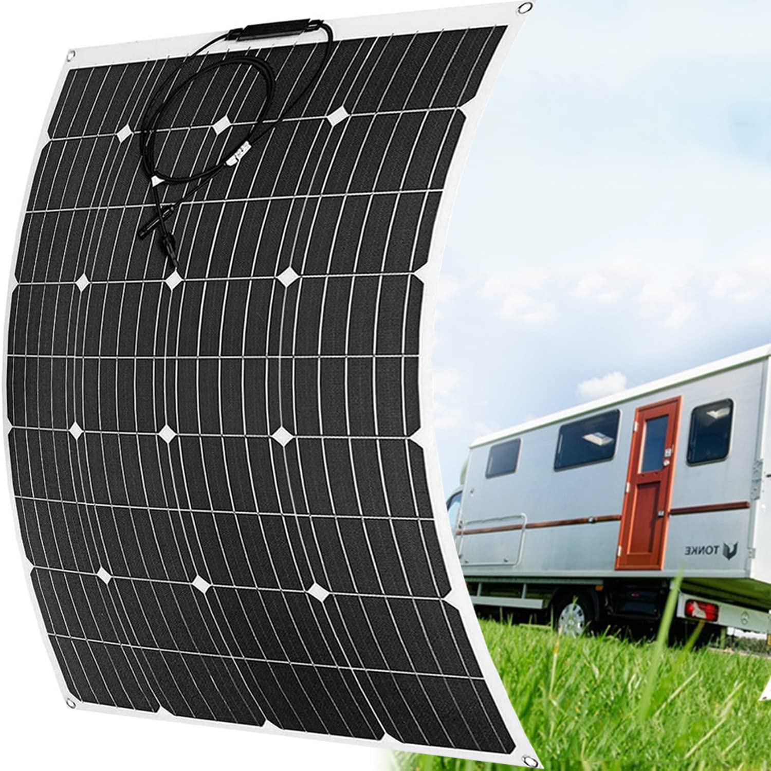Panel Solar 18V 600W Etfe Sistema Solar Flexible Kit de Panel Solar Batería de automóvil RV Completa Cargador Solar Panel Solar monocristalino con Controlador de Carga 40A
