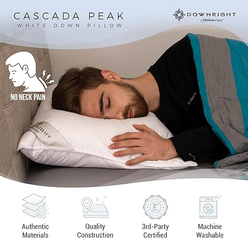 Miniatura 4 de Downright Almohada Cascada Peak de plumón de 300 hilos, 16 onzas, estándar 20 x 26