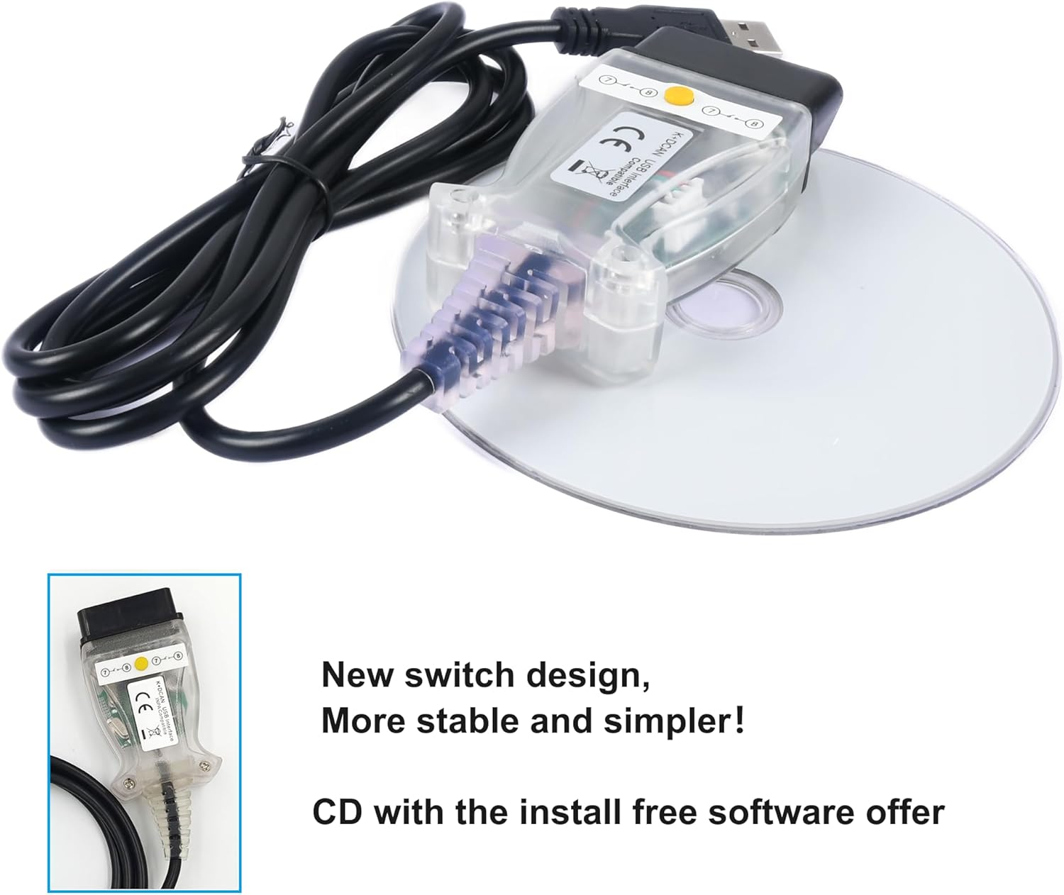 Kcan Dcan Cable K+DCAN Cable k-dcan Adapter Compatible with BMW R56 E87 E93 E70