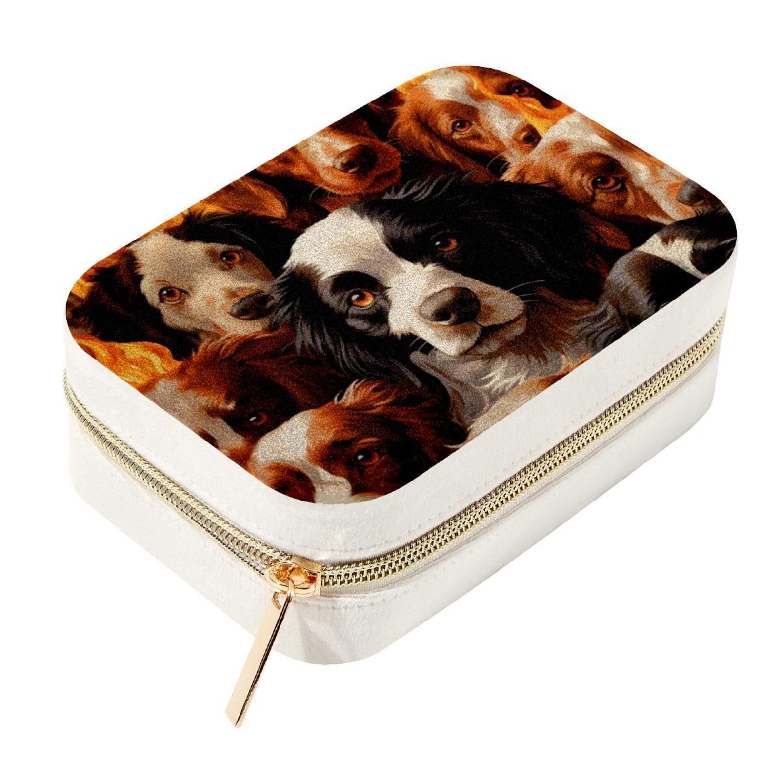 Boîte à bijoux velours compacte anti-nœud avec fermeture éclair pour sac à main