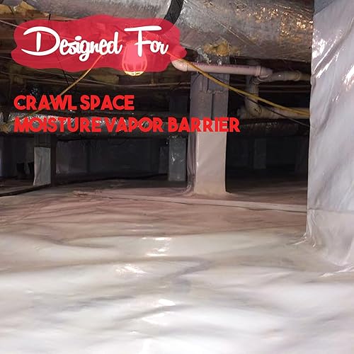 Miniatura 6 de Cinta de barrera de vapor, cinta de polietileno de 4 pulgadas x 200 pies para sellar la barrera de humedad, cinta de sellado para espacio de