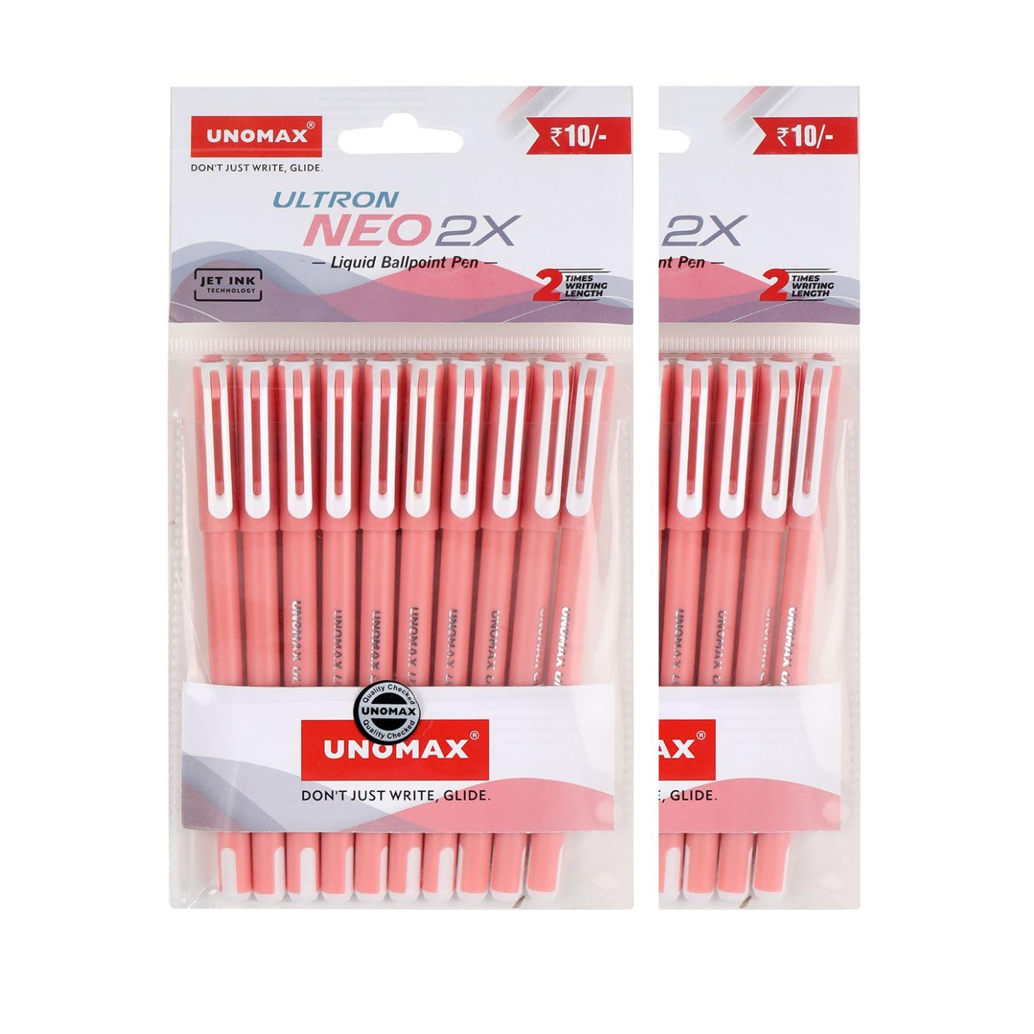 UNOMAX Ultron Neo 2x Ball Pen Pack of 20 (20 Red) | Elevate Your Writing Experience with Jet-Like Smoothness | 0.7mm Tip Size for Superior Precision | Ideal for Office, School, and Everyday Use