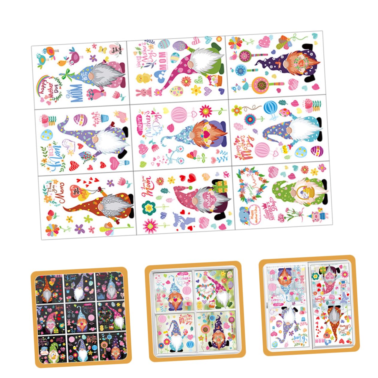 TOPBATHY 5 Juegos Pegatinas Día De La Decoración De Ventanas Para El Día De La El Día De La Se Aferra Día De La De Polivinilo 9 Uds * 5