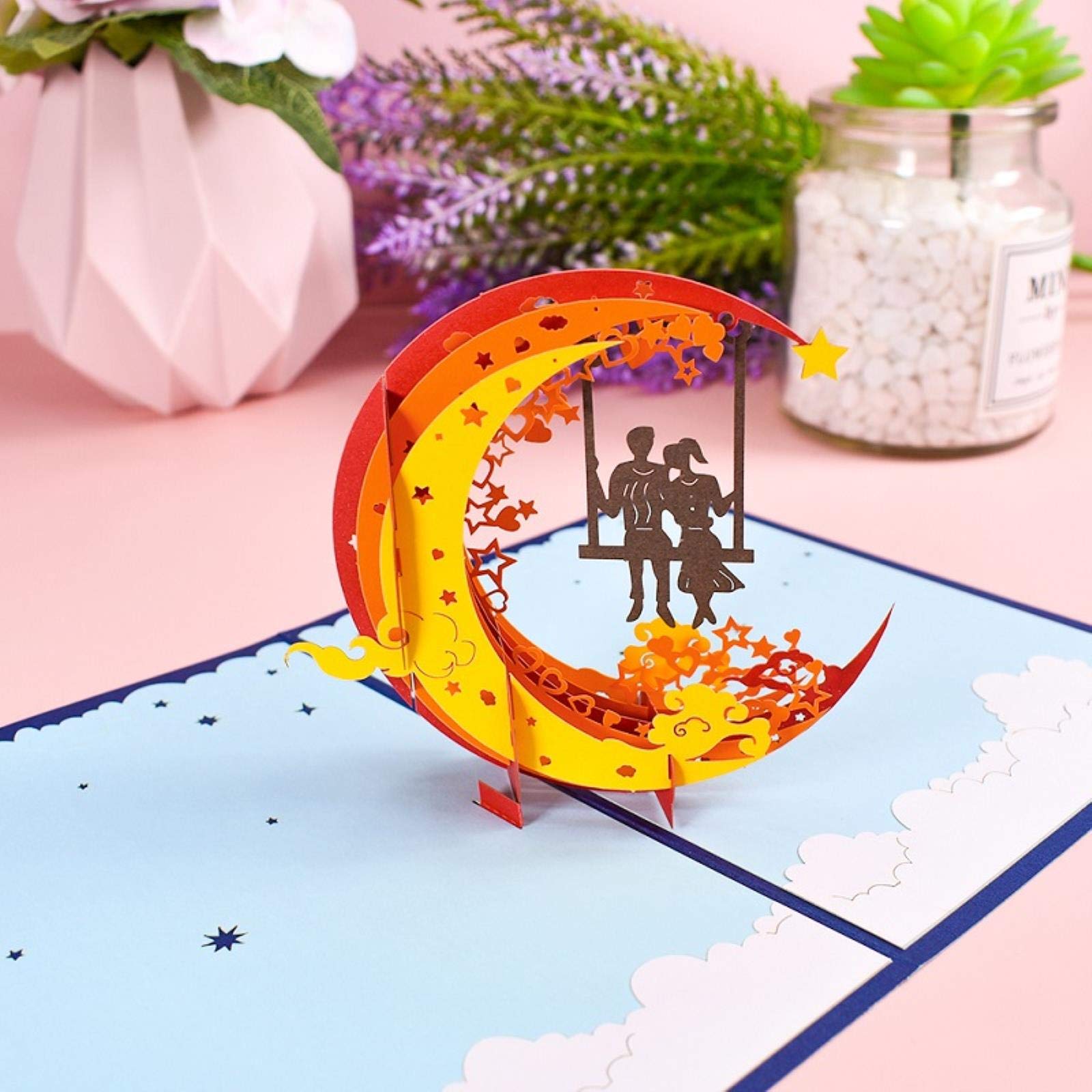 10 Pack Saint Valentin Carte Pop-up Anniversaire Cartes De Vœux 3D pour Femme Invitations De Mariage Mariée pour Mariée