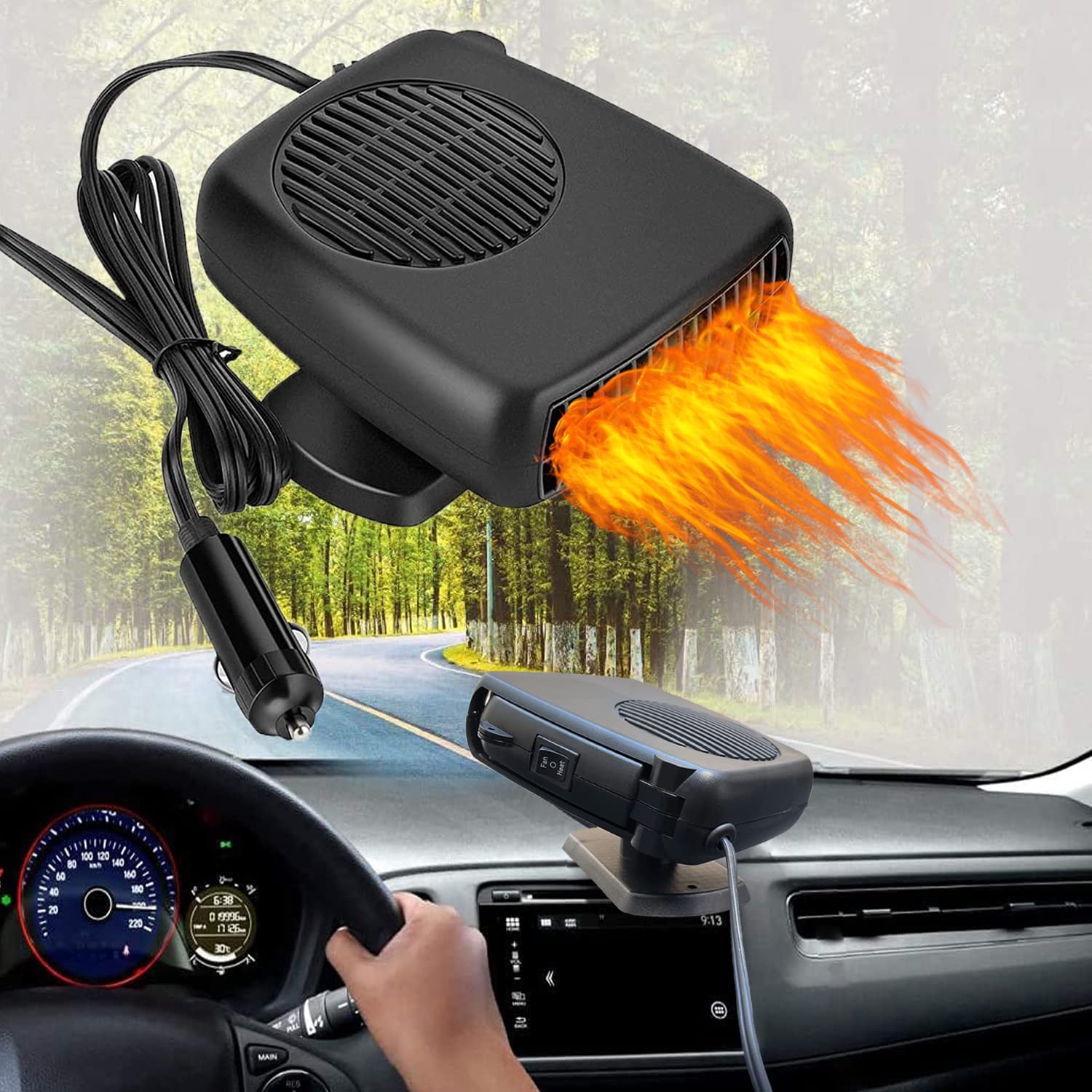 Car Heater,12V 200W 2 in 1 Fast Heating & Cooling Function Heater Auto Heating Fan Portable Car Defrost Defogger… (24V)
