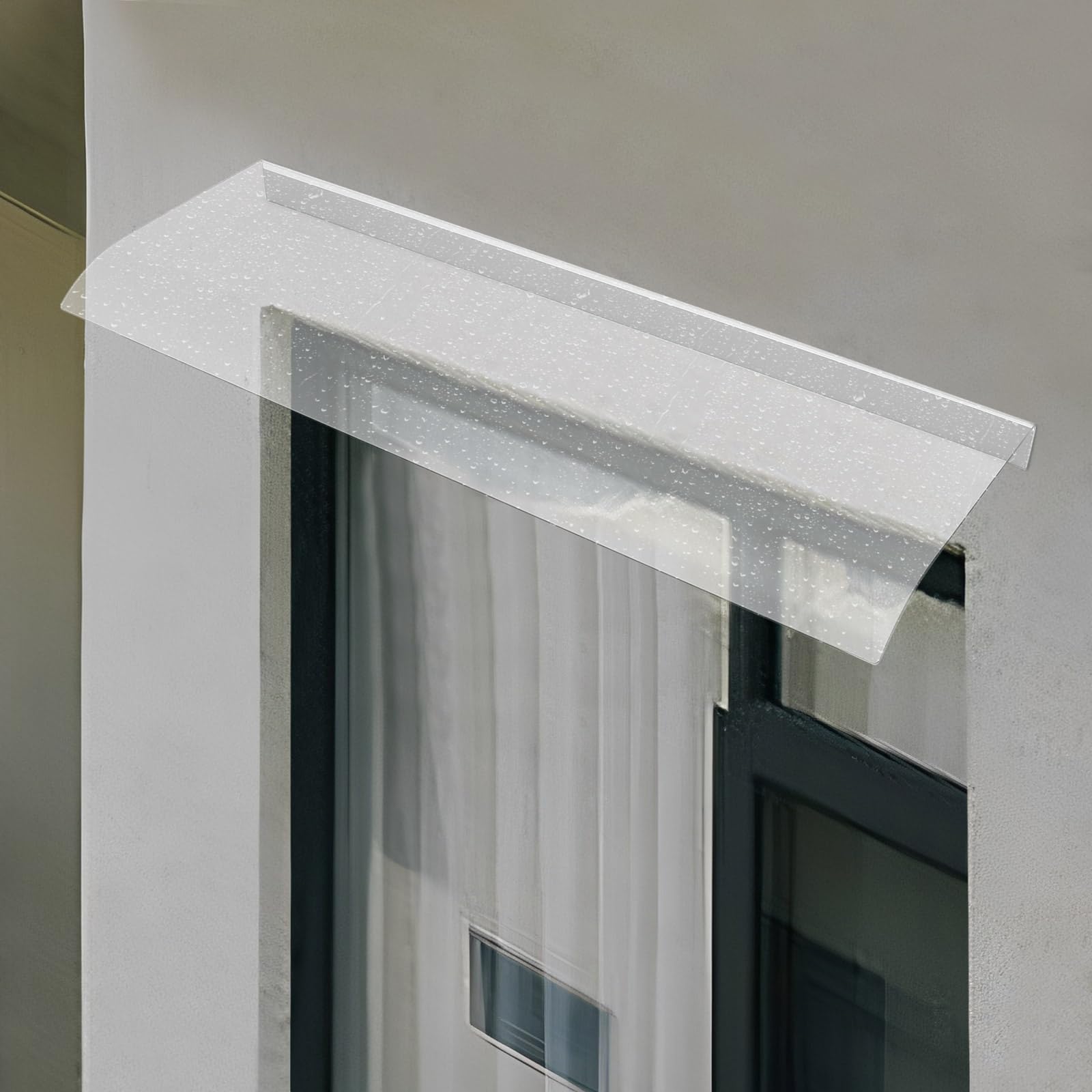 Deinungen Curved Transparent Rain Canopy 40 * 100cm,Clear Door Canopy Awning, 3.5mm Thick Front Door Canopy for Outdoor Window Porch Shade Patio Roof Cover (40 * 100cm)