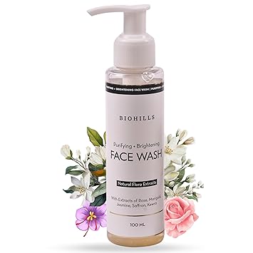 Skin Brightening Face Wash Cleanser 100ml | Saffron & Marigold for Radiance & Even Skin Tone | Rose & Jasmine for Hydration & Soothing Aroma | Kewra for Refreshing Balance