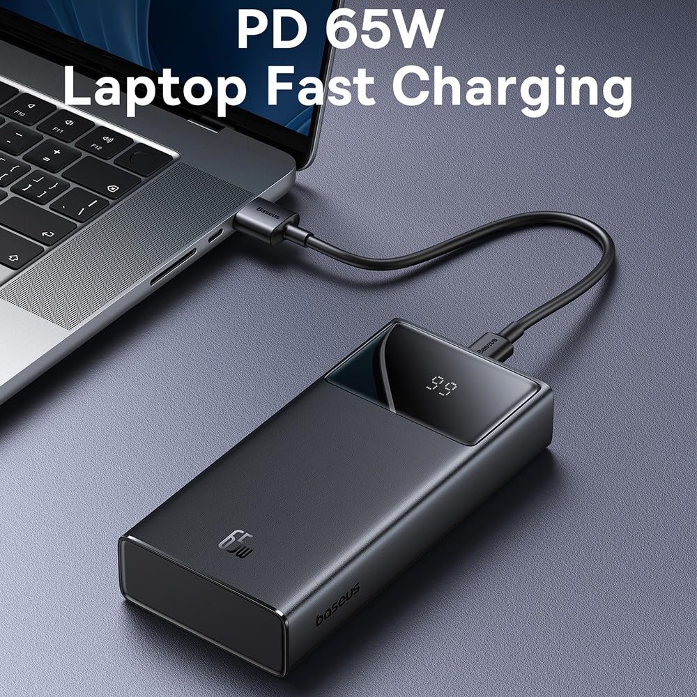Power Bank Baseus Star-Lord, 20000mAh 65W USB - Kabel USB-C (biały)