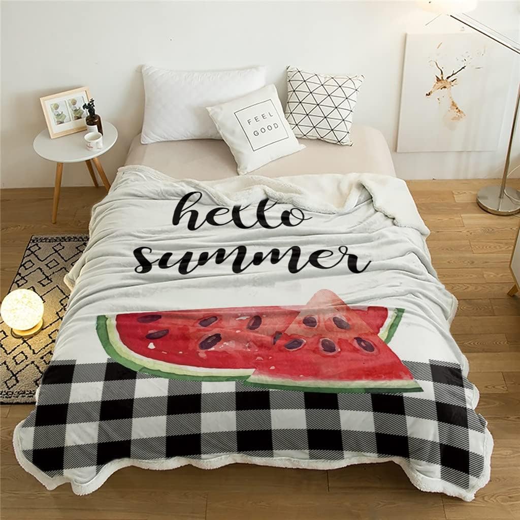 Black White Plaid Sherpa Blanket Velvet Flannel Bedspreads Office Nap Throw Sofa Cover Bedding