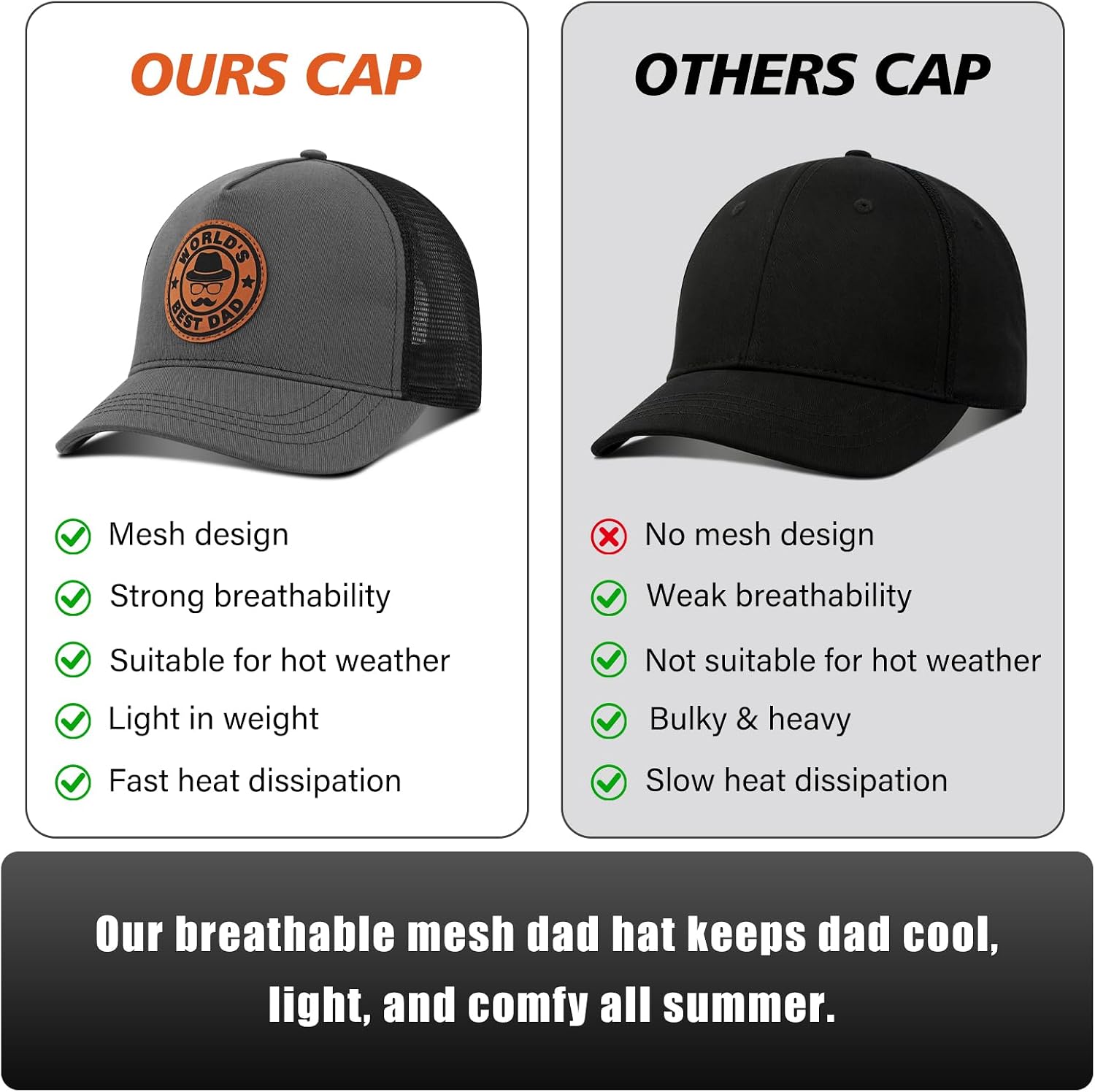 Best Dad Ever American Flag Dad Hat - Adjustable Cotton Baseball Cap for Father's Day, Birthday Gifts from Daughter Son image 4