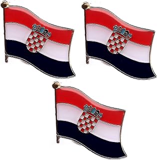3 International Flag Lapel Pins Three Enamel International Tie & Hat Pin Badges Souvenir Pins Made of Metal